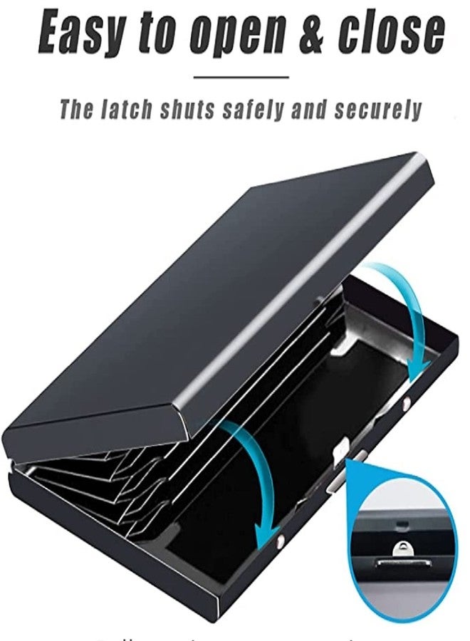 كونتاكتس حامل بطاقات ائتمان رفيع للغاية من كونتاكتس، مناسب للرجال والنساء، مصنوع من الفولاذ المقاوم للصدأ، مزود بتقنية حجب الترددات اللاسلكية (RFID)، مثالي للسفر والعمل، هدية رائعة للعائلة أو الأصدقاء (أسود) عبوة من قطعتين - Image 4